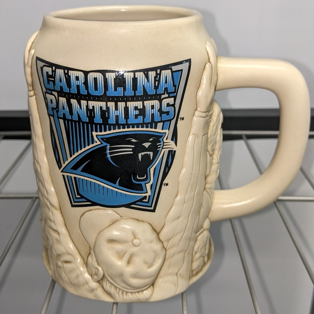Carolina Panthers 3D Raised Football Touchdown Beerstein